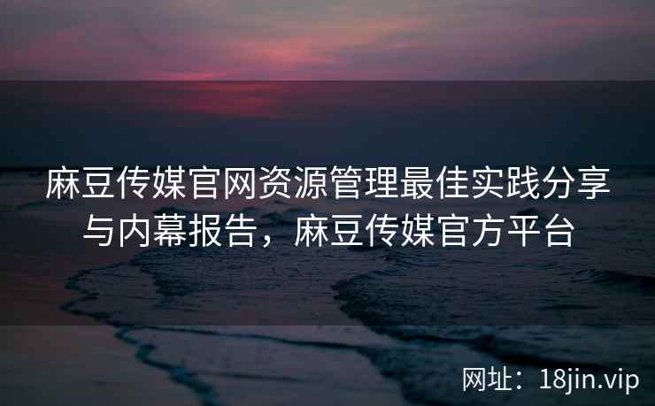 麻豆传媒官网资源管理最佳实践分享与内幕报告，麻豆传媒官方平台